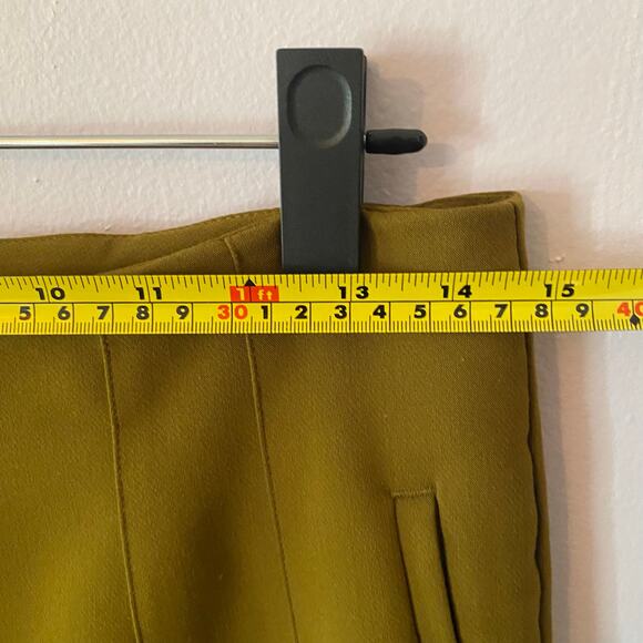 Zara Olive Green Straight Leg Ankle Dress Pants Slacks Workwear Women's Large - Picture 8 of 12